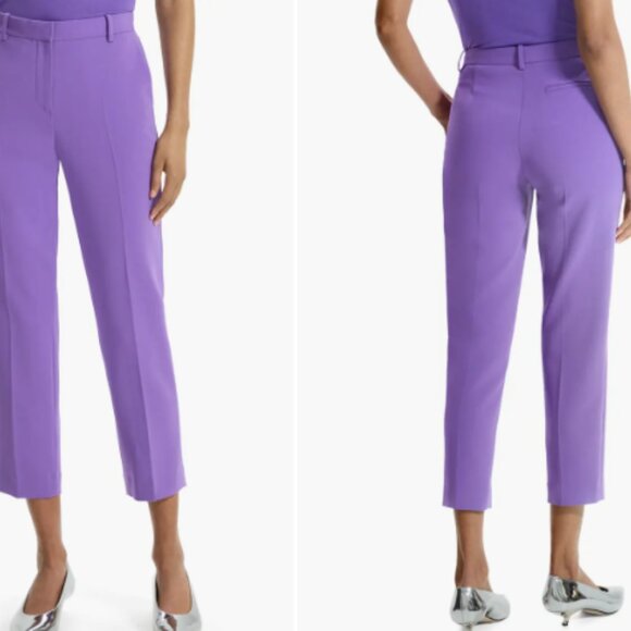 NEW THEORY PANTS. NWT. Admiral Crepe Tailored Ankle. Purple/Bright Peony. Size 8 - Picture 10 of 11